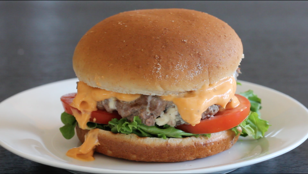 Buffalo Blue Cheese Burger Official Site for Celebrity Chef Devin