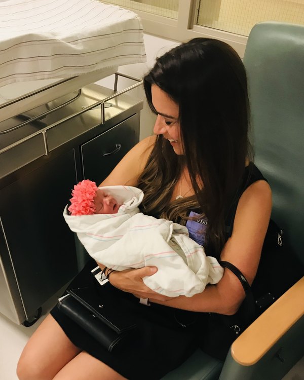 Devin Alexander at the hospital the day she picked up her daughter